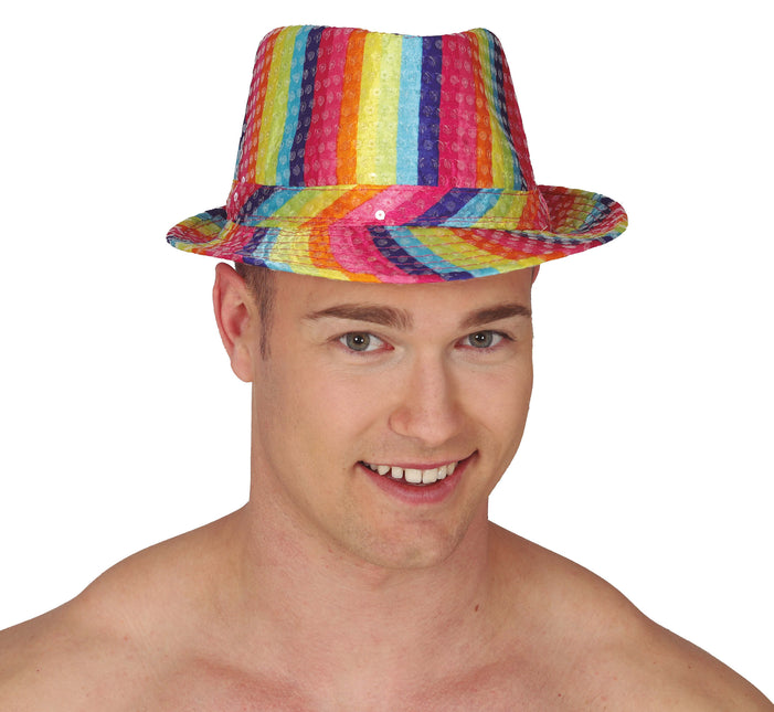 Chapeau à paillettes Multicolore