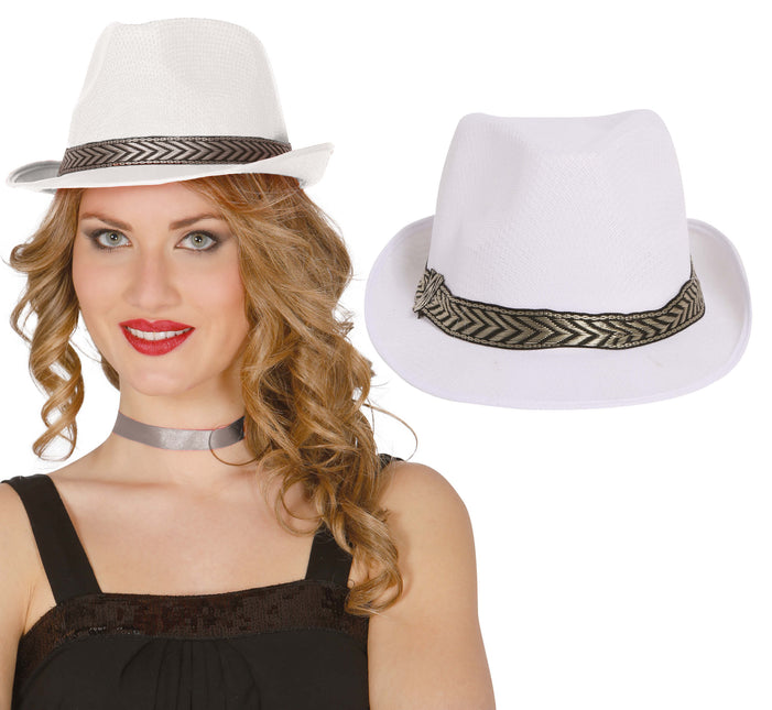Chapeau de gangster blanc