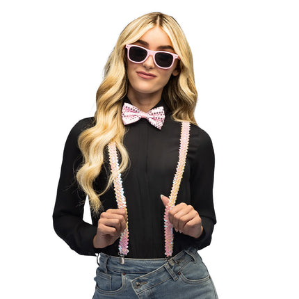 Jeu de paillettes rose clair