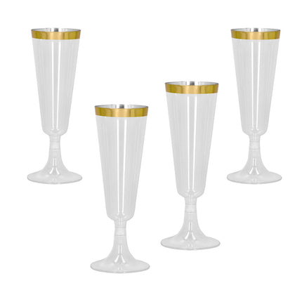 Set de 4 flûtes en plastique étincelantes or