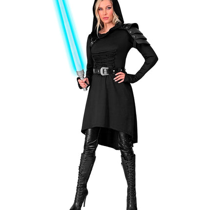 Robe gothique médiévale noire avec capuchon
