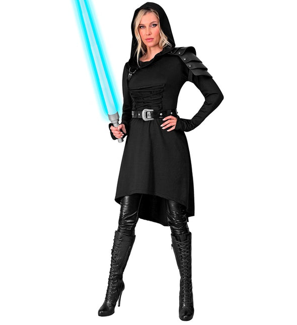Robe gothique médiévale noire avec capuchon