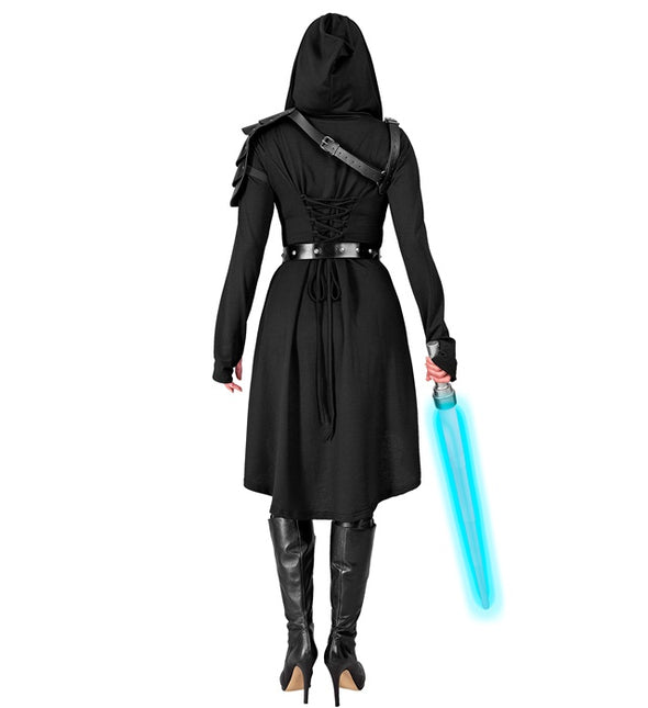 Robe gothique médiévale noire avec capuchon