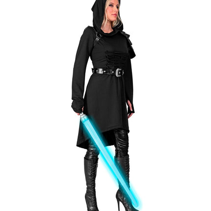 Robe gothique médiévale noire avec capuchon