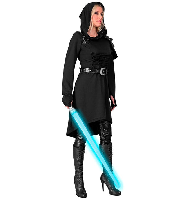 Robe gothique médiévale noire avec capuchon