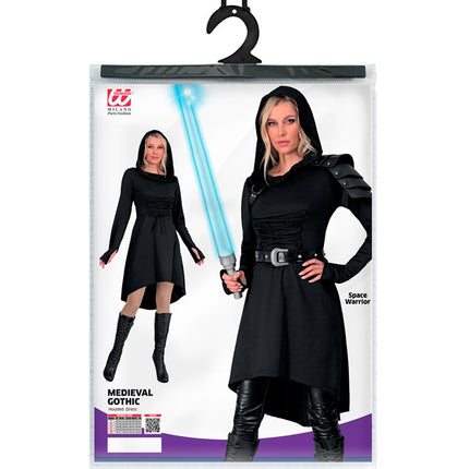 Robe gothique médiévale noire avec capuchon