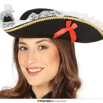 Chapeau de pirate noir pour femme
