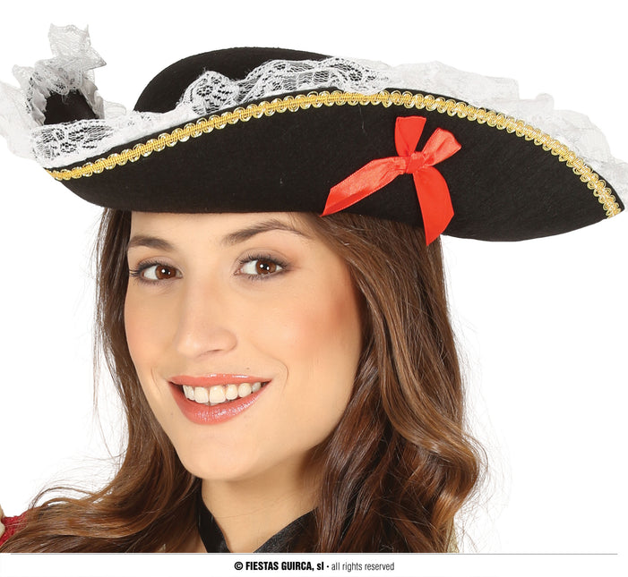 Chapeau de pirate noir pour femme
