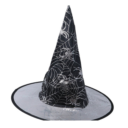 Chapeau de sorcière Halloween Toile d'araignée Noir