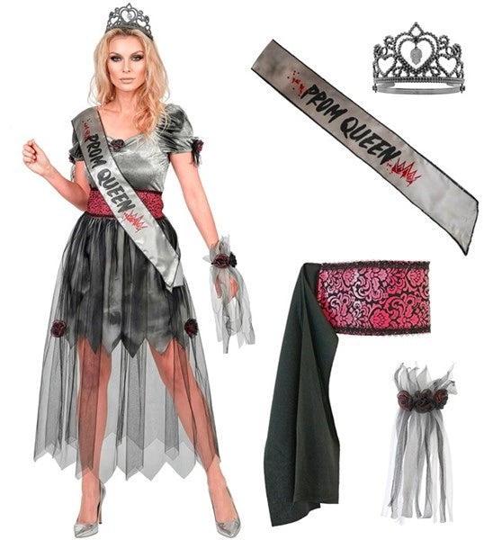 Costume de reine de bal zombie