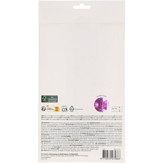 Rideau de porte rose 2m