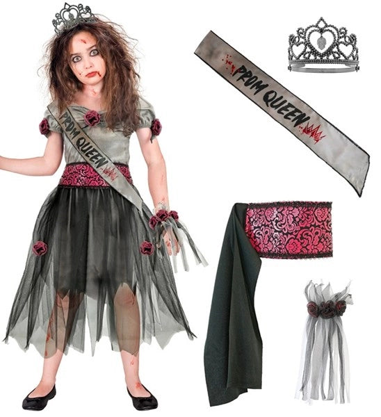 Costume de reine de bal zombie pour enfant