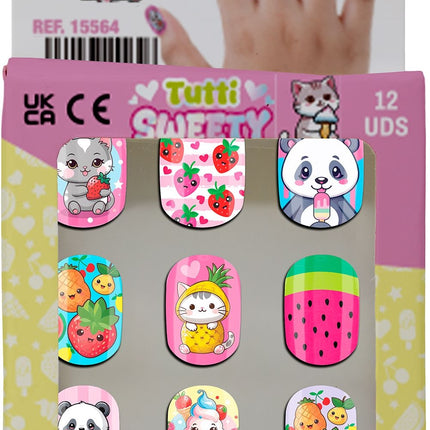 Faux ongles colorés pour enfants Tutti Sweety