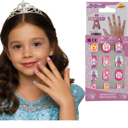 Faux ongles colorés pour enfants « Petite princesse »