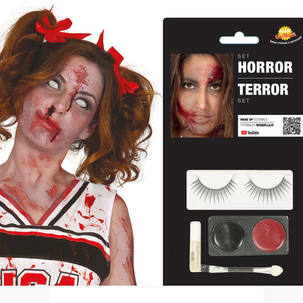 Set de maquillage Vampire Noir Rouge 4 pièces