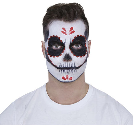 Set de maquillage Day Of The Dead Noir Rouge 8 pièces