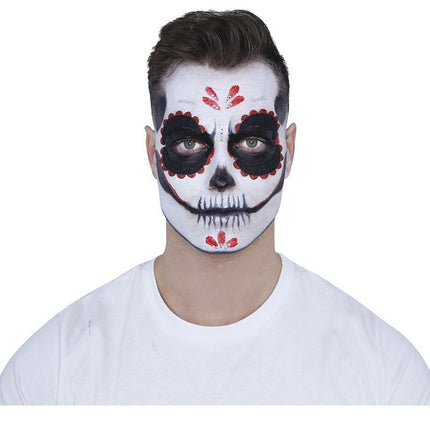 Set de maquillage Day Of The Dead Noir Rouge 8 pièces