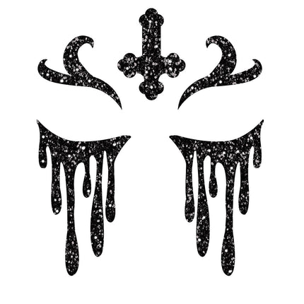 Autocollants de visage d'Halloween sans paillettes 20cm