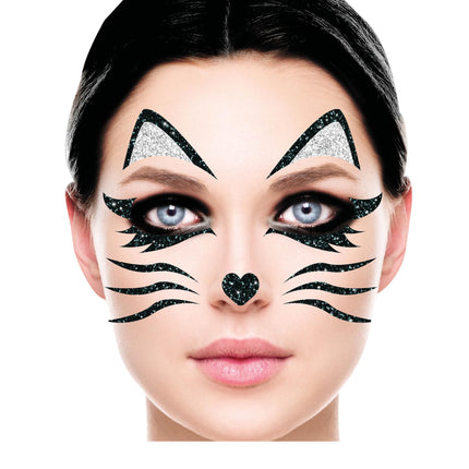 Face Stickers Cat Glitter 20cm