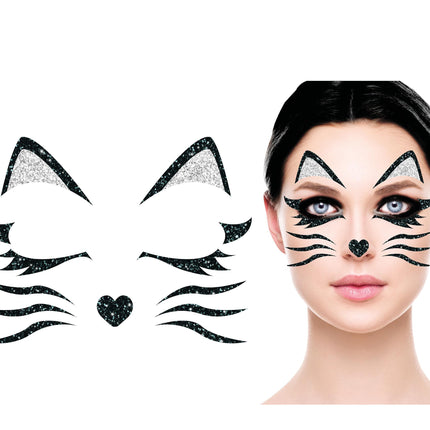 Face Stickers Cat Glitter 20cm
