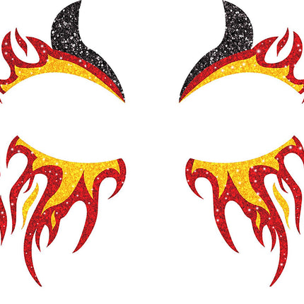 Face Stickers Fire Glitter 20cm