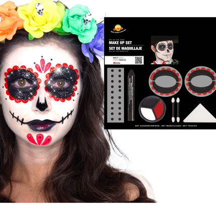 Set de maquillage Dia De Los Muertos 8 pièces