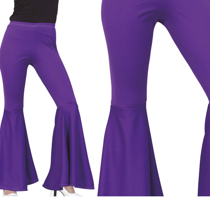 Pantalon Disco 70S Violet Dames