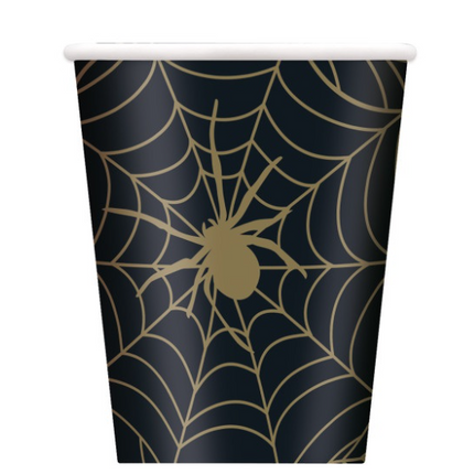Gobelets « Toile d'araignée » pour Halloween, lot de 8