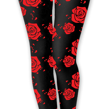 Rood Zwarte Panty Dames Rozen