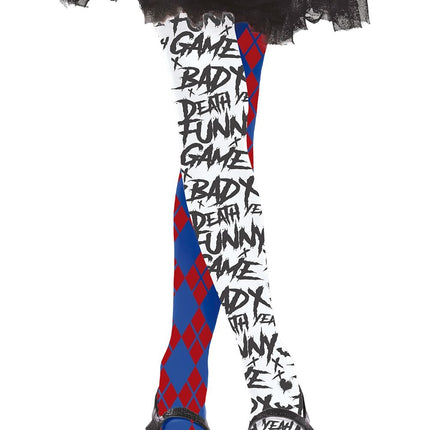 Legging rouge bleu Halloween Harley Quin Enfant