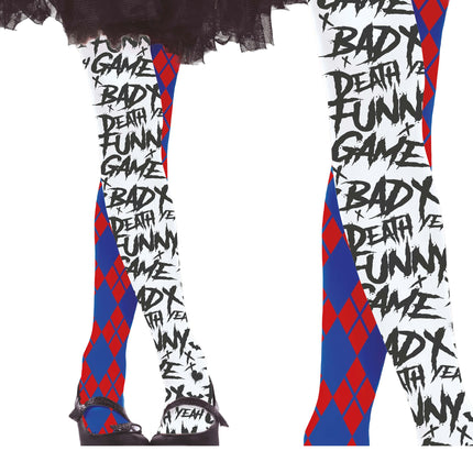 Legging rouge bleu Halloween Harley Quin Enfant