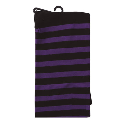 Collant d'Halloween Enfant Noir Lilas Rayé