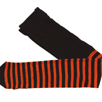 Collant d'Halloween Enfant Noir Orange Rayé