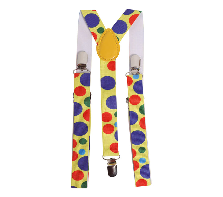 Bretelles de clown à pois 92cm