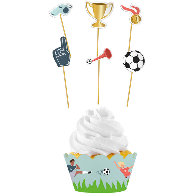 Garnitures de cupcake de football 6pcs