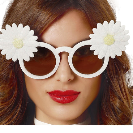 Verres marguerites blanc