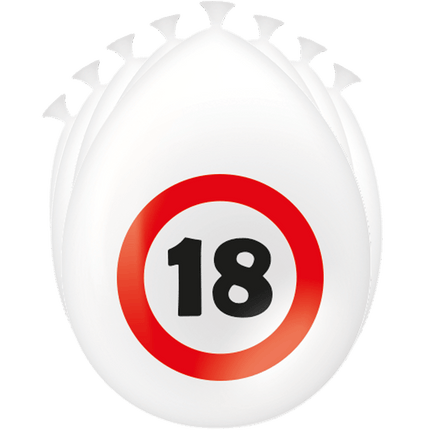18 Jaar Ballonnen Verkeersbord 30cm - Partywinkel - 8716764235207