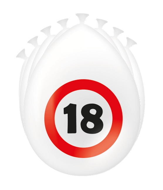 18 Jaar Ballonnen Verkeersbord 30cm - Partywinkel - 8716764235207