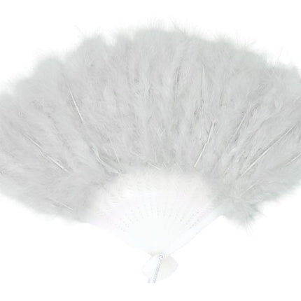 Éventail plumes blanches