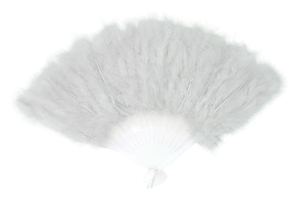 Éventail plumes blanches