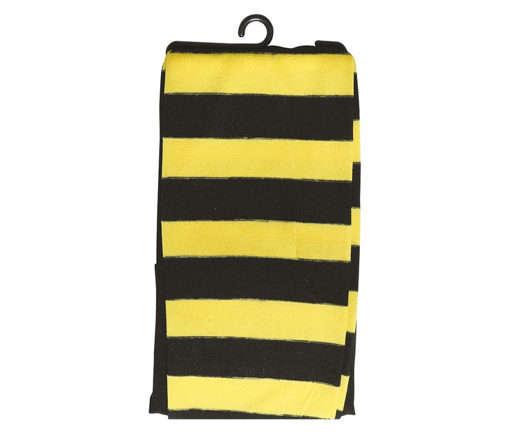 Collants d'Halloween Noirs Jaunes Rayés