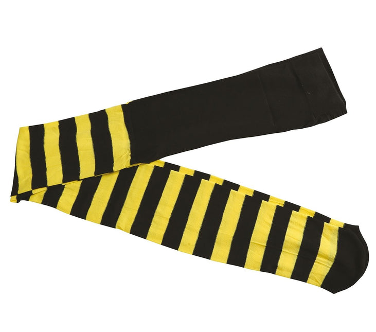 Collants d'Halloween Noirs Jaunes Rayés