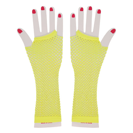 Gant en résille jaune fluo