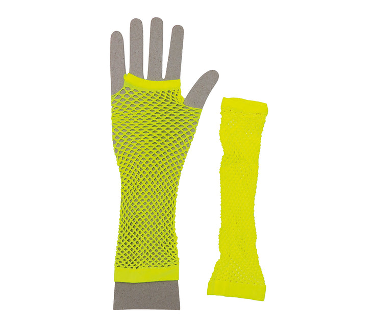 Gant en résille jaune fluo