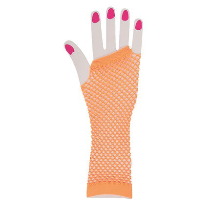 Gant en résille orange fluo