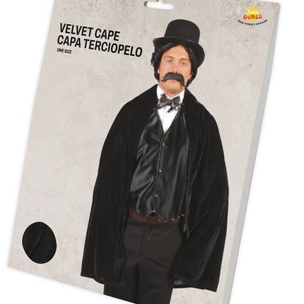 Cape d'Halloween en velours noir 1m