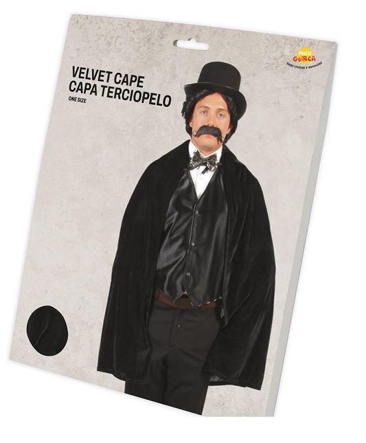 Cape d'Halloween en velours noir 1m
