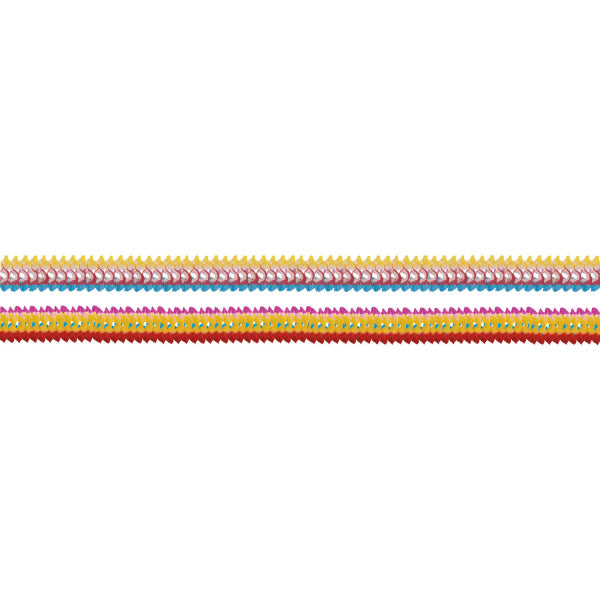 4 frondes papier à rebords multicolores 8 x 200 cm