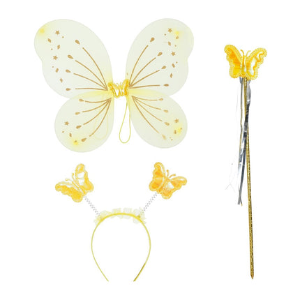 Ensemble papillon jaune 3 pièces