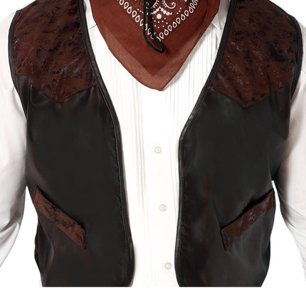 Gilet marron en faux cuir L